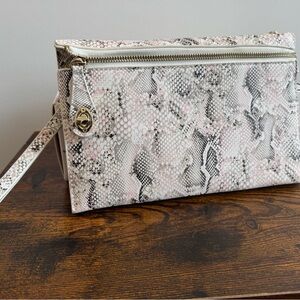 White House Black Market Snakeskin Clutch